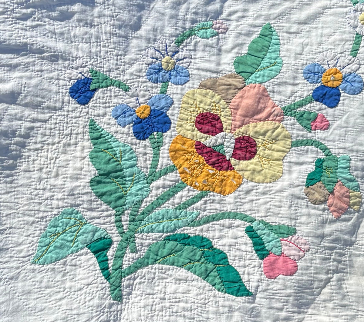 Colorful Floral Applique Quilt Jacket