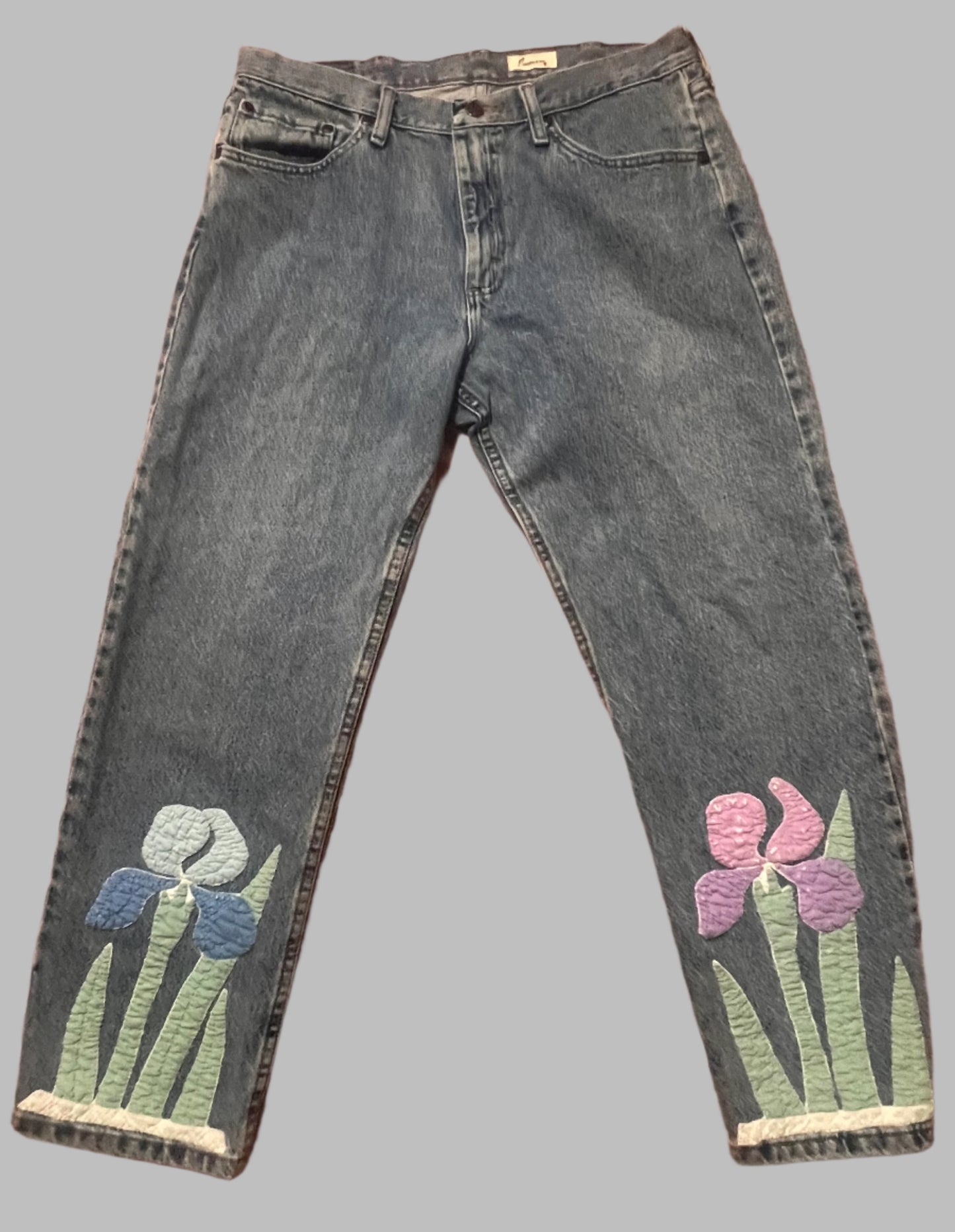 Wranglers with Vintage Floral Pieces, size 34x29