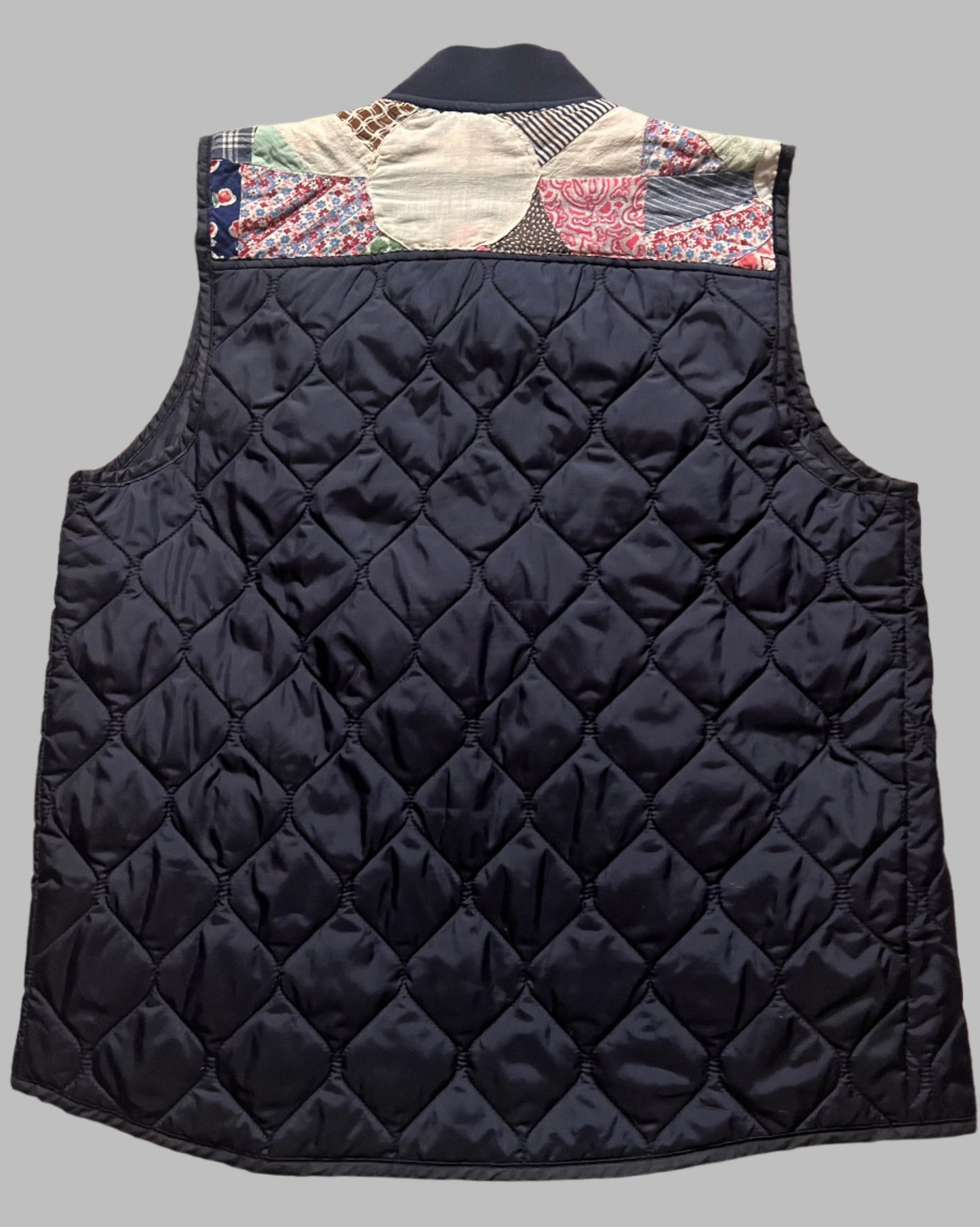 Gap Vest with Vintage Quilt Top Pieces, mens small