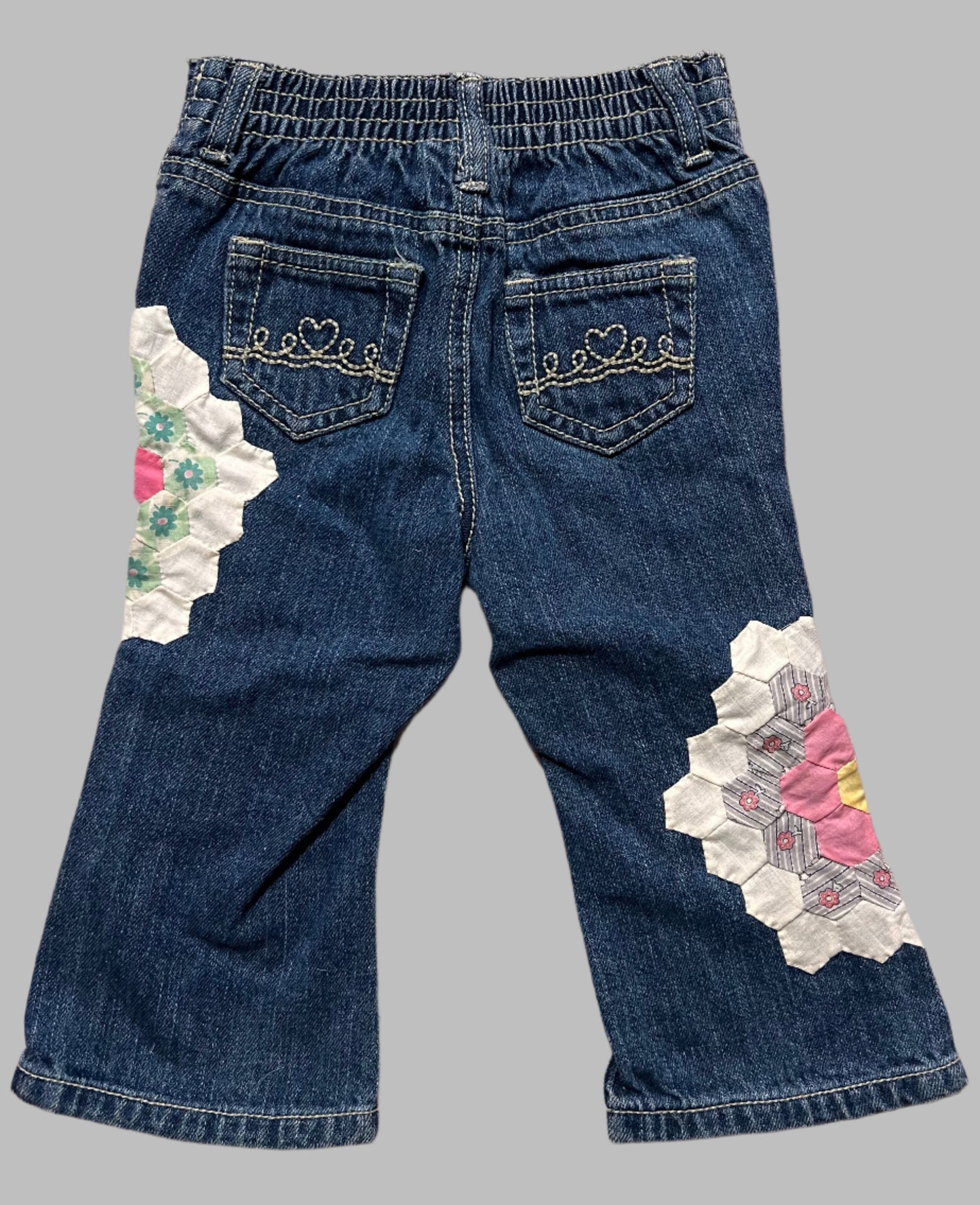 Toddler Jeans with Vintage Quilt Pieces