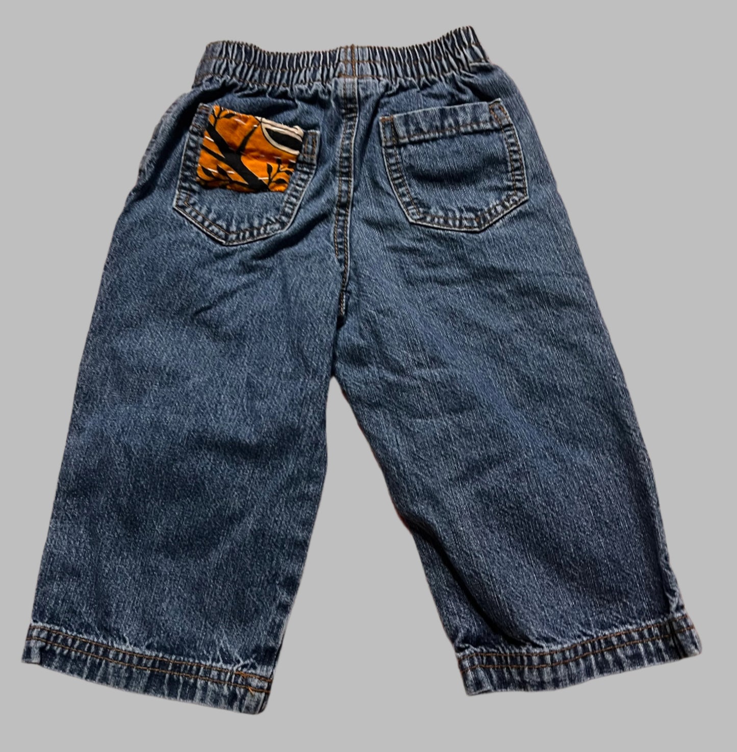 Infant Jeans with Kantha Cloth Pieces