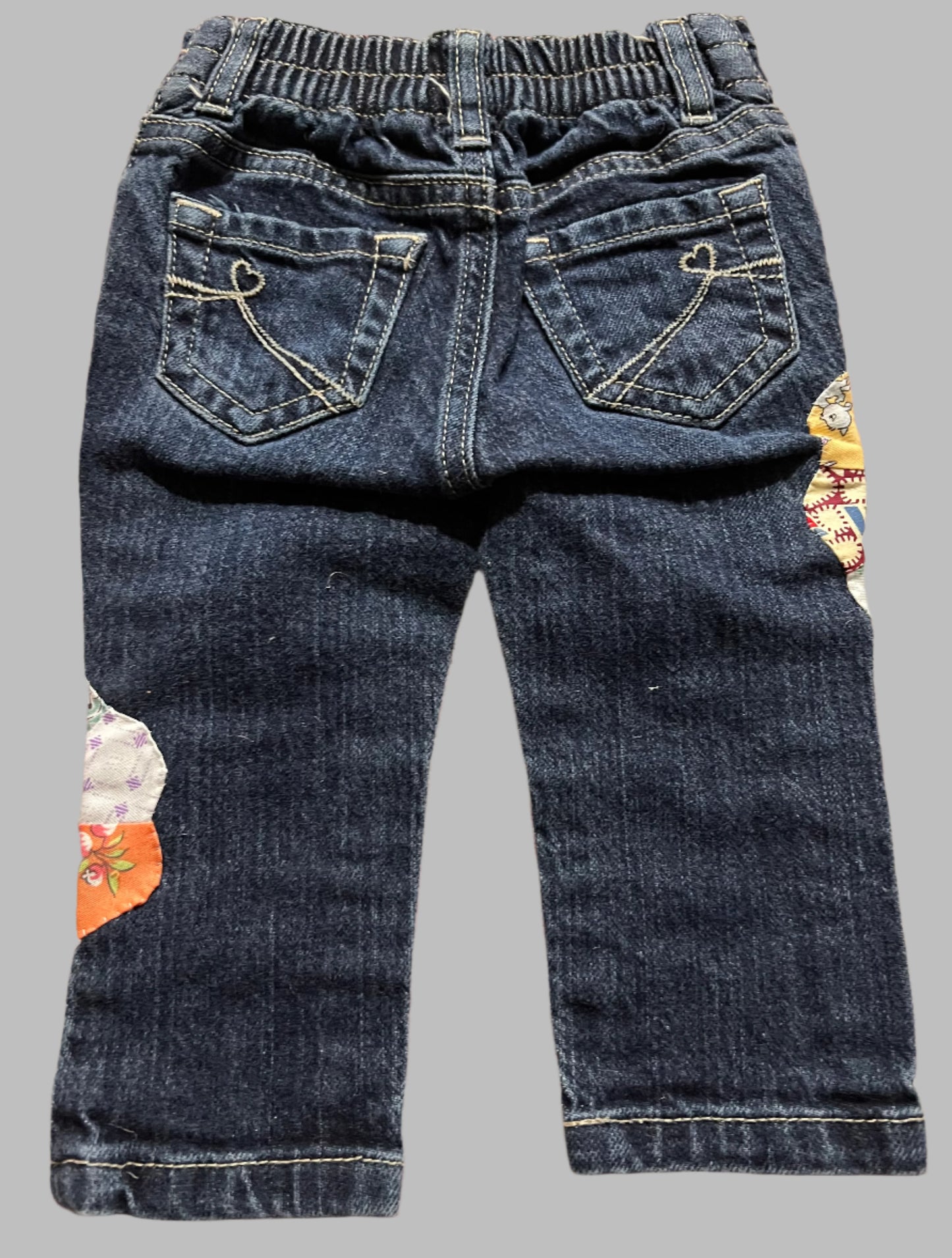 Infant Jeans with Dresden Plate Quilt Pieces