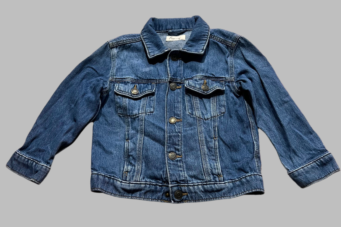 Denim Jacket with kantha cloth and sequin trim