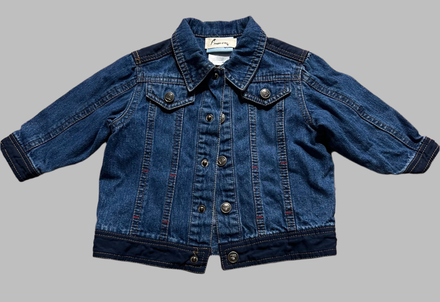 Infant Denim Jacket with Kantha Cloth Pieces