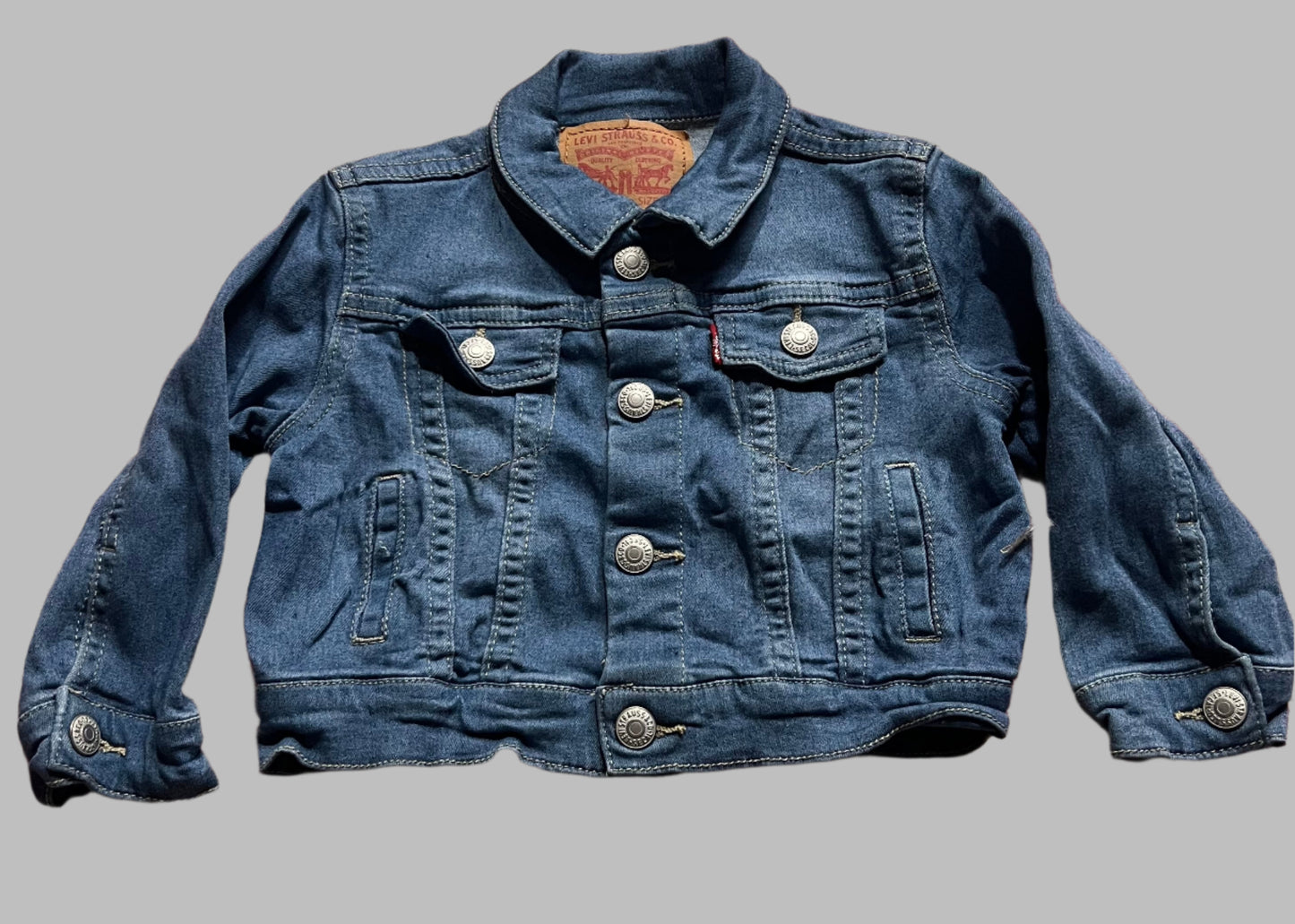 Infant Levi Denim Jacket with Grandmothers Garden Quilt Piece