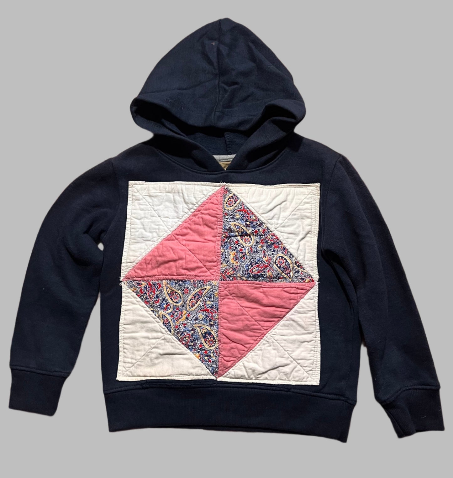 Toddler Hoodie with vintage quilt block