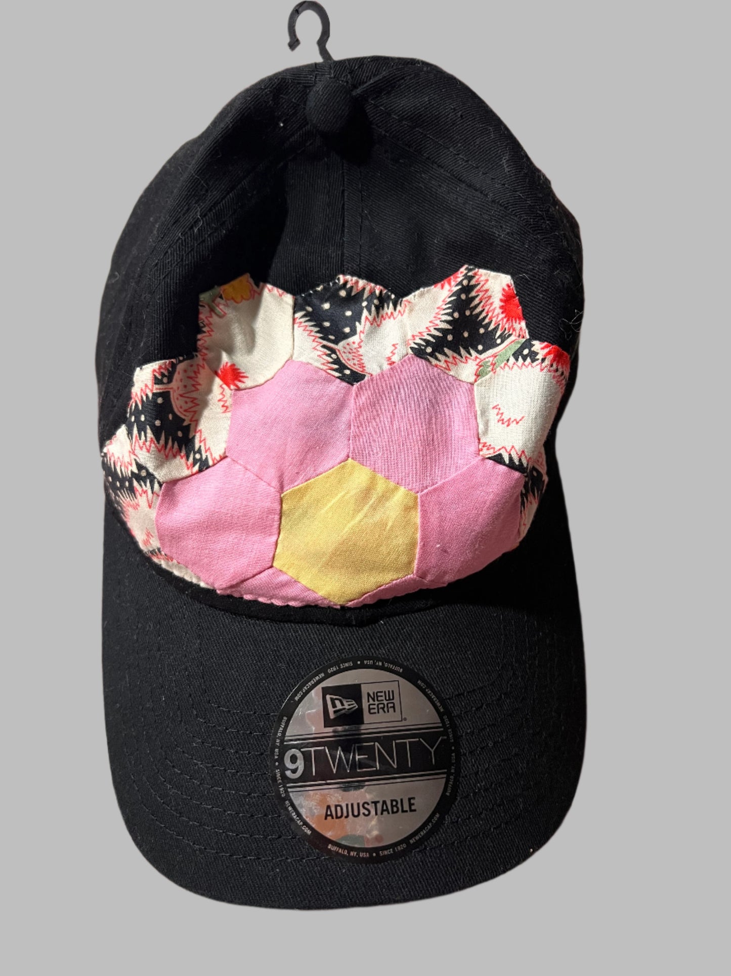 Baseball Cap with vintage quilt piece