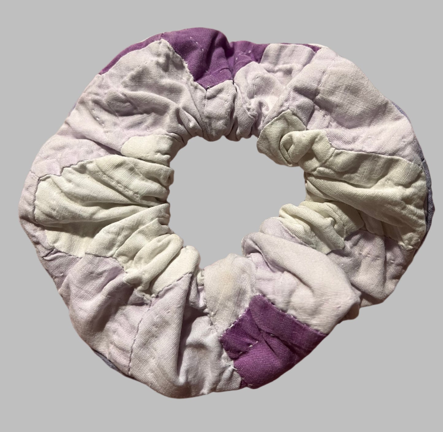 Vintage Quilt Piece Scrunchie