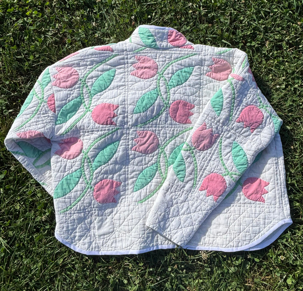 Vintage Tulip Quilt Jacket with Snaps