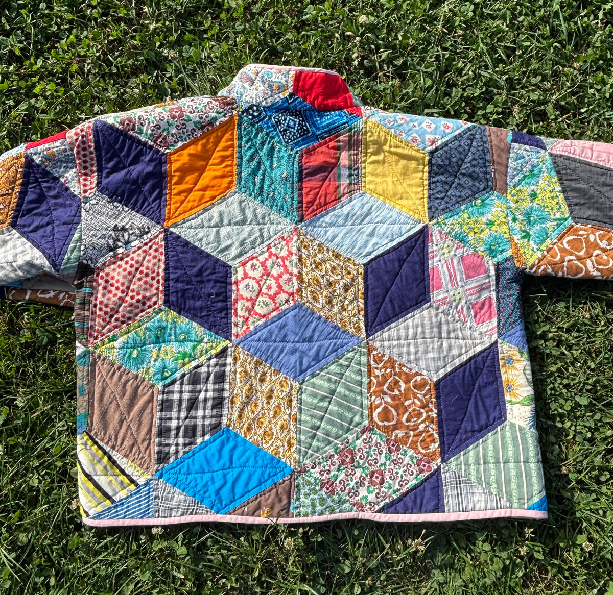 Patchwork Quilt Jacket with Snaps